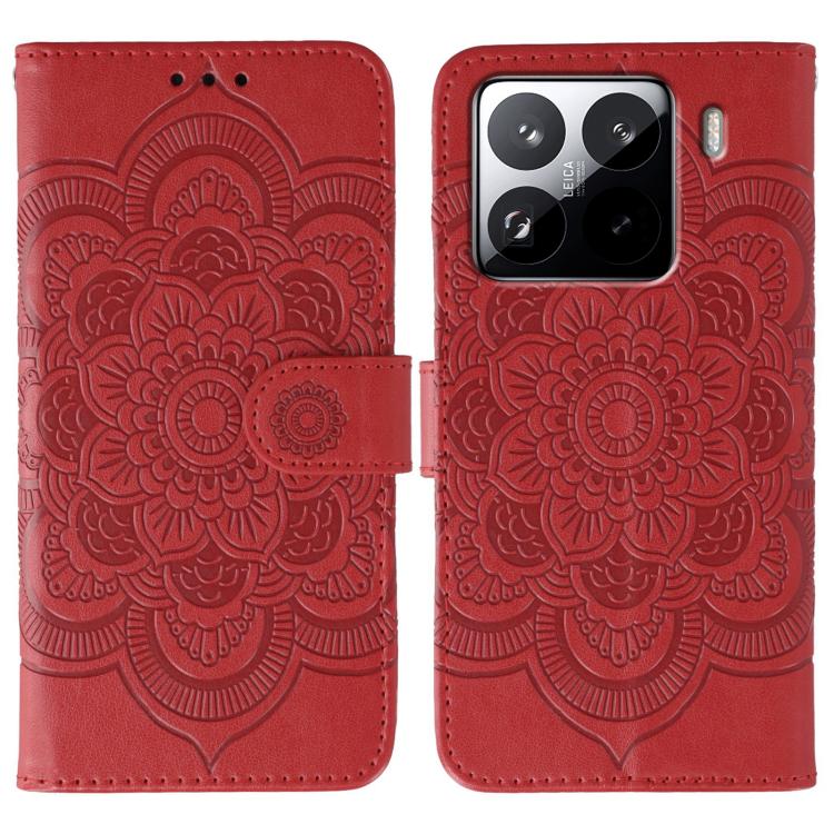 Sun Mandala Embossing Pattern Phone Leather Case, For Xiaomi 15 Ultra, For Xiaomi Poco X7 Pro, For Xiaomi 15 Pro, For Xiaomi 15, For Xiaomi 14T Pro, For Xiaomi 14T