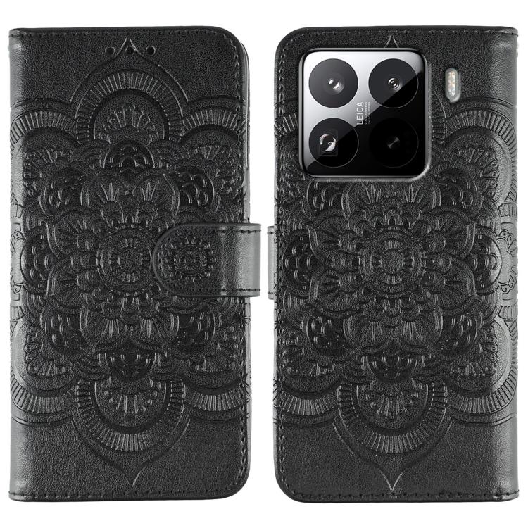 Sun Mandala Embossing Pattern Phone Leather Case, For Xiaomi 15 Ultra, For Xiaomi Poco X7 Pro, For Xiaomi 15 Pro, For Xiaomi 15, For Xiaomi 14T Pro, For Xiaomi 14T