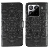 Sun Mandala Embossing Pattern Phone Leather Case, For Xiaomi 15 Ultra, For Xiaomi Poco X7 Pro, For Xiaomi 15 Pro, For Xiaomi 15, For Xiaomi 14T Pro, For Xiaomi 14T