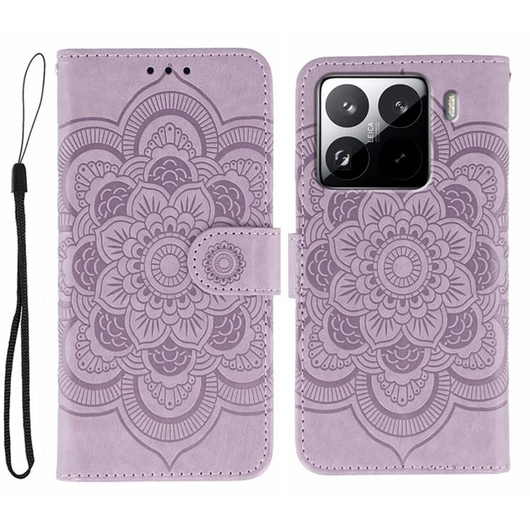 Sun Mandala Embossing Pattern Phone Leather Case, For Xiaomi 15 Ultra, For Xiaomi Poco X7 Pro, For Xiaomi 15 Pro, For Xiaomi 15, For Xiaomi 14T Pro, For Xiaomi 14T