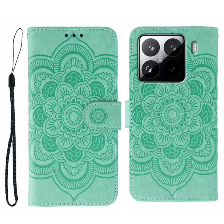 Sun Mandala Embossing Pattern Phone Leather Case, For Xiaomi 15 Ultra, For Xiaomi Poco X7 Pro, For Xiaomi 15 Pro, For Xiaomi 15, For Xiaomi 14T Pro, For Xiaomi 14T