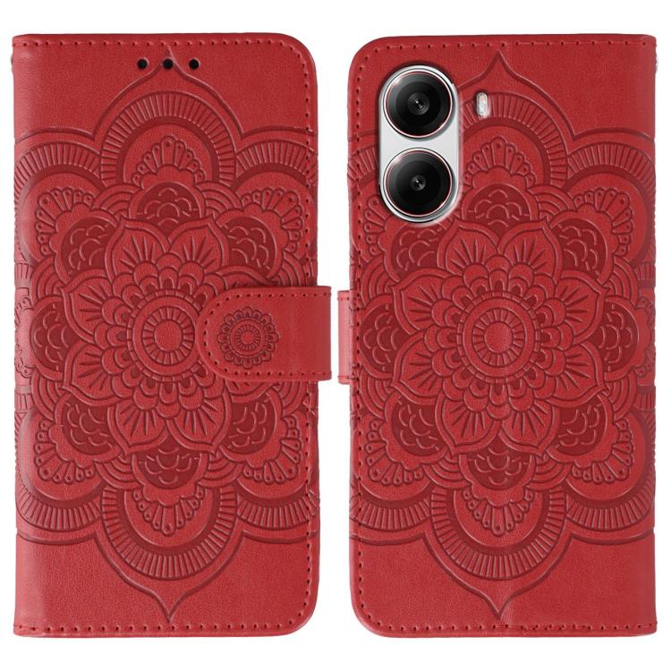 Sun Mandala Embossing Pattern Phone Leather Case, For Xiaomi 15 Ultra, For Xiaomi Poco X7 Pro, For Xiaomi 15 Pro, For Xiaomi 15, For Xiaomi 14T Pro, For Xiaomi 14T