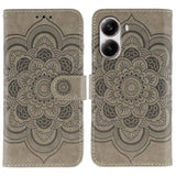 Sun Mandala Embossing Pattern Phone Leather Case, For Xiaomi 15 Ultra, For Xiaomi Poco X7 Pro, For Xiaomi 15 Pro, For Xiaomi 15, For Xiaomi 14T Pro, For Xiaomi 14T