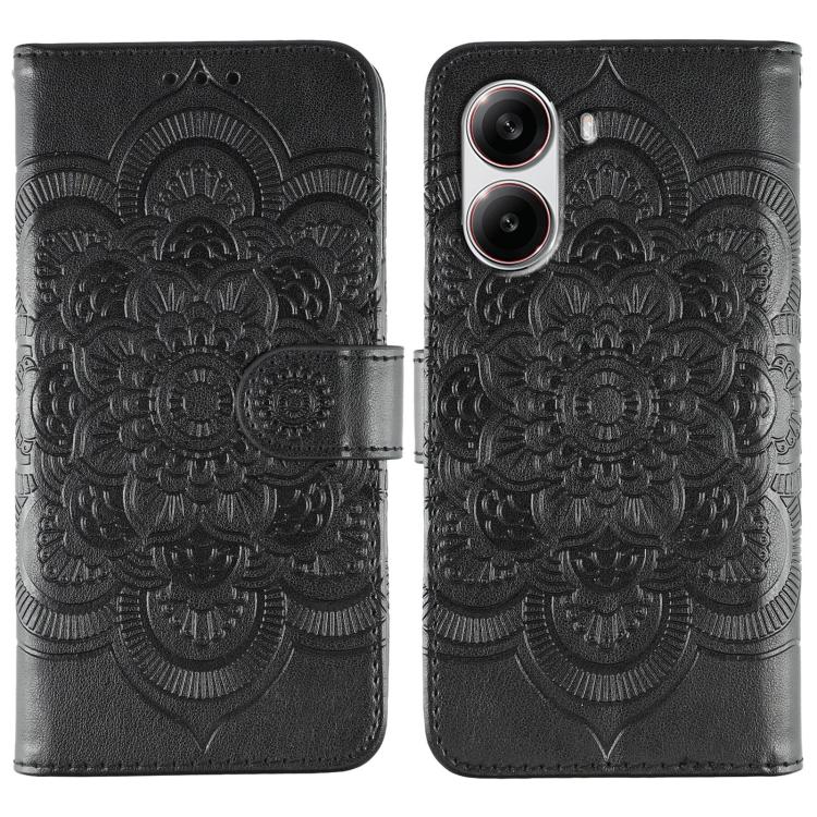Sun Mandala Embossing Pattern Phone Leather Case, For Xiaomi 15 Ultra, For Xiaomi Poco X7 Pro, For Xiaomi 15 Pro, For Xiaomi 15, For Xiaomi 14T Pro, For Xiaomi 14T