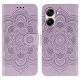 Sun Mandala Embossing Pattern Phone Leather Case, For Xiaomi 15 Ultra, For Xiaomi Poco X7 Pro, For Xiaomi 15 Pro, For Xiaomi 15, For Xiaomi 14T Pro, For Xiaomi 14T