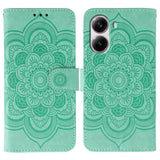 Sun Mandala Embossing Pattern Phone Leather Case, For Xiaomi 15 Ultra, For Xiaomi Poco X7 Pro, For Xiaomi 15 Pro, For Xiaomi 15, For Xiaomi 14T Pro, For Xiaomi 14T