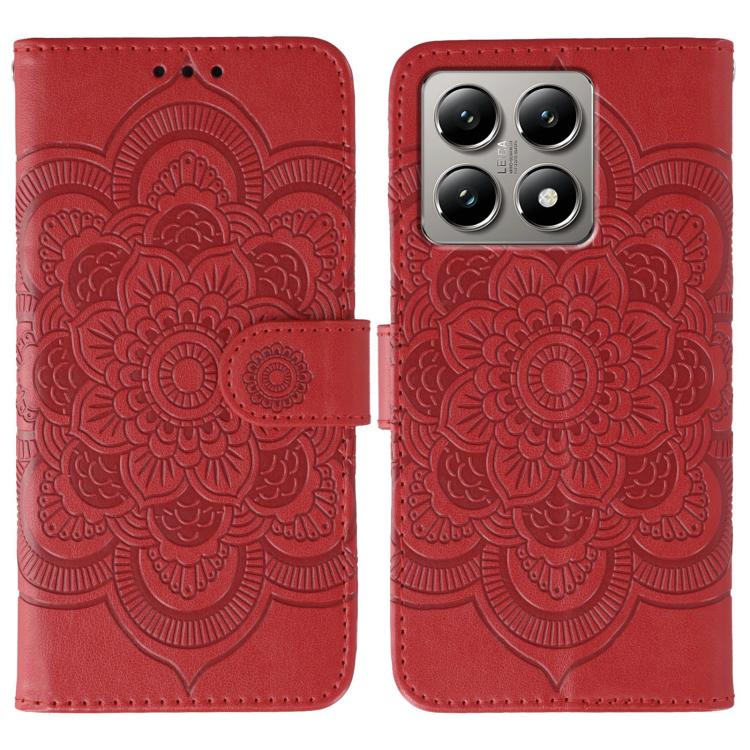 Sun Mandala Embossing Pattern Phone Leather Case, For Xiaomi 15 Ultra, For Xiaomi Poco X7 Pro, For Xiaomi 15 Pro, For Xiaomi 15, For Xiaomi 14T Pro, For Xiaomi 14T