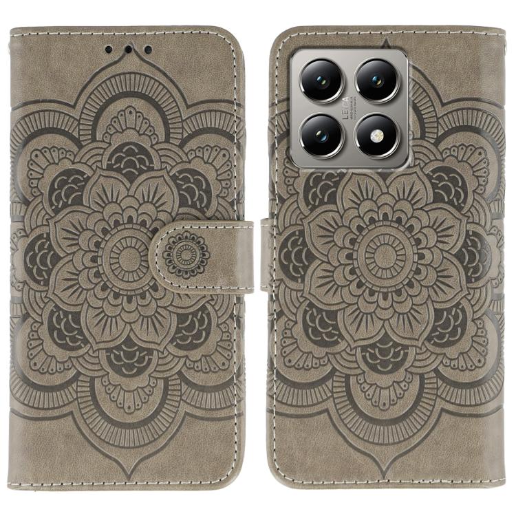 Sun Mandala Embossing Pattern Phone Leather Case, For Xiaomi 15 Ultra, For Xiaomi Poco X7 Pro, For Xiaomi 15 Pro, For Xiaomi 15, For Xiaomi 14T Pro, For Xiaomi 14T
