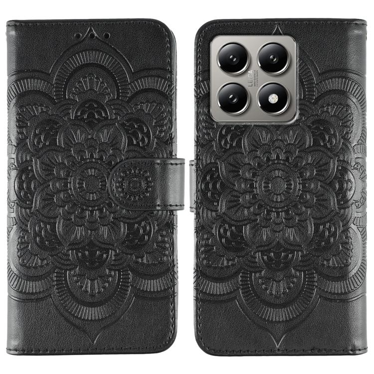 Sun Mandala Embossing Pattern Phone Leather Case, For Xiaomi 15 Ultra, For Xiaomi Poco X7 Pro, For Xiaomi 15 Pro, For Xiaomi 15, For Xiaomi 14T Pro, For Xiaomi 14T