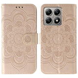 Sun Mandala Embossing Pattern Phone Leather Case, For Xiaomi 15 Ultra, For Xiaomi Poco X7 Pro, For Xiaomi 15 Pro, For Xiaomi 15, For Xiaomi 14T Pro, For Xiaomi 14T
