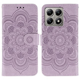 Sun Mandala Embossing Pattern Phone Leather Case, For Xiaomi 15 Ultra, For Xiaomi Poco X7 Pro, For Xiaomi 15 Pro, For Xiaomi 15, For Xiaomi 14T Pro, For Xiaomi 14T