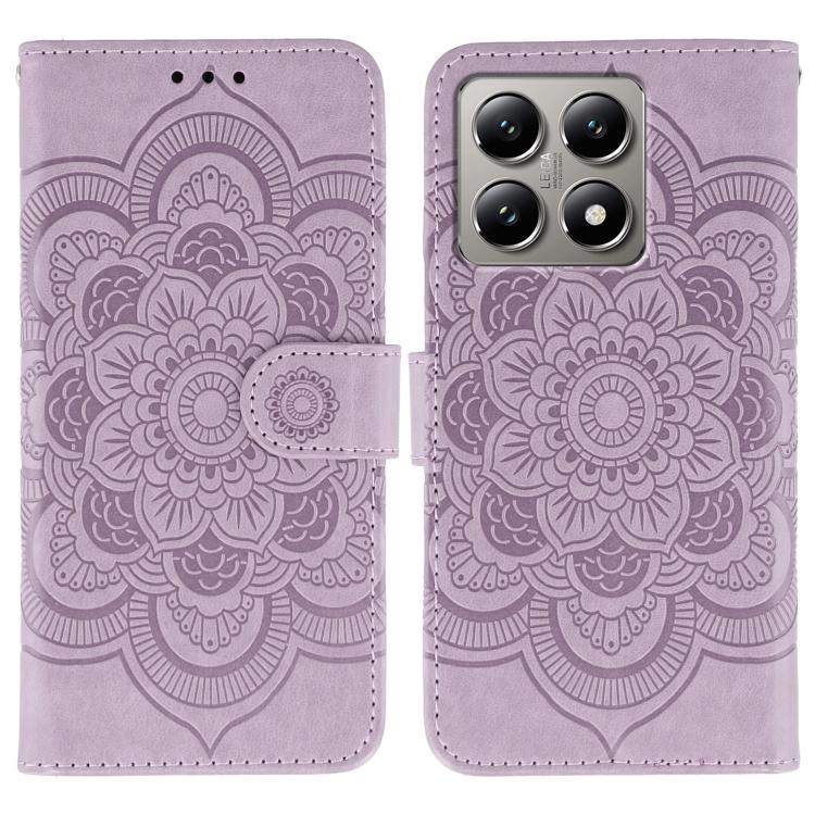 Sun Mandala Embossing Pattern Phone Leather Case, For Xiaomi 15 Ultra, For Xiaomi Poco X7 Pro, For Xiaomi 15 Pro, For Xiaomi 15, For Xiaomi 14T Pro, For Xiaomi 14T