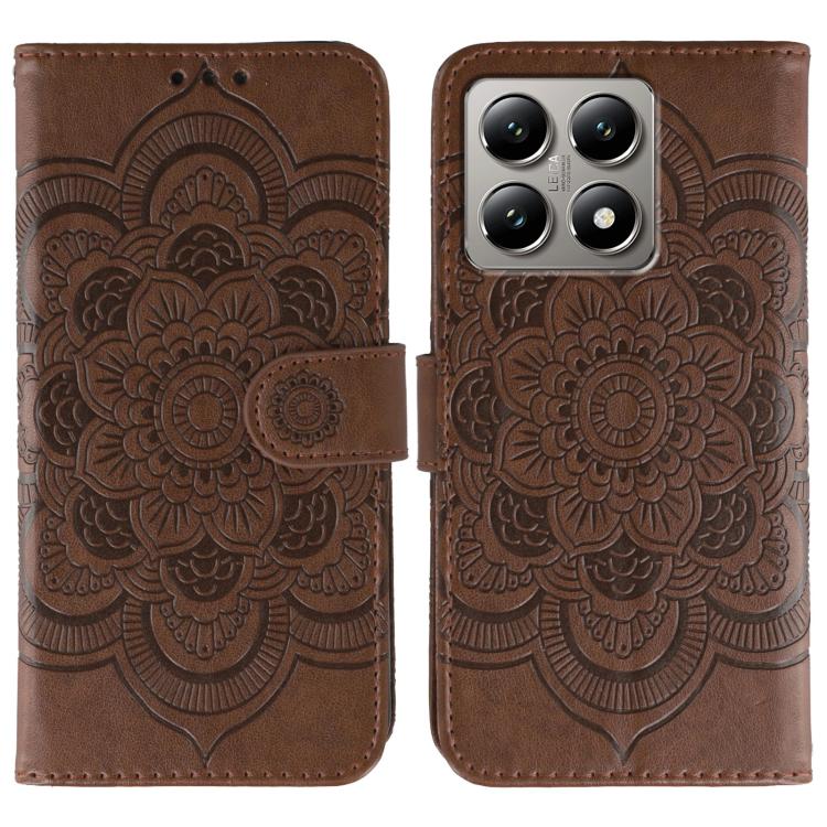 Sun Mandala Embossing Pattern Phone Leather Case, For Xiaomi 15 Ultra, For Xiaomi Poco X7 Pro, For Xiaomi 15 Pro, For Xiaomi 15, For Xiaomi 14T Pro, For Xiaomi 14T