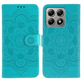 Sun Mandala Embossing Pattern Phone Leather Case, For Xiaomi 15 Ultra, For Xiaomi Poco X7 Pro, For Xiaomi 15 Pro, For Xiaomi 15, For Xiaomi 14T Pro, For Xiaomi 14T