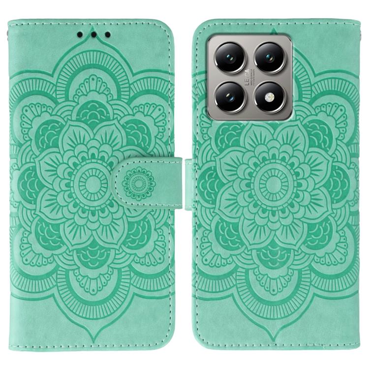Sun Mandala Embossing Pattern Phone Leather Case, For Xiaomi 15 Ultra, For Xiaomi Poco X7 Pro, For Xiaomi 15 Pro, For Xiaomi 15, For Xiaomi 14T Pro, For Xiaomi 14T