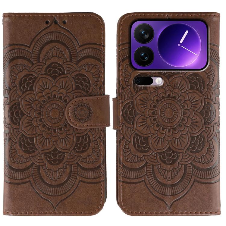 Sun Mandala Embossing Pattern Phone Leather Case, For Xiaomi 17 Pro, For Xiaomi 17, For Xiaomi 15T Pro 5G, For Xiaomi 15T 5G, For Xiaomi Poco F7 Ultra / Redmi K80 Pro, For Xiaomi Poco F7 Pro / Redmi K80