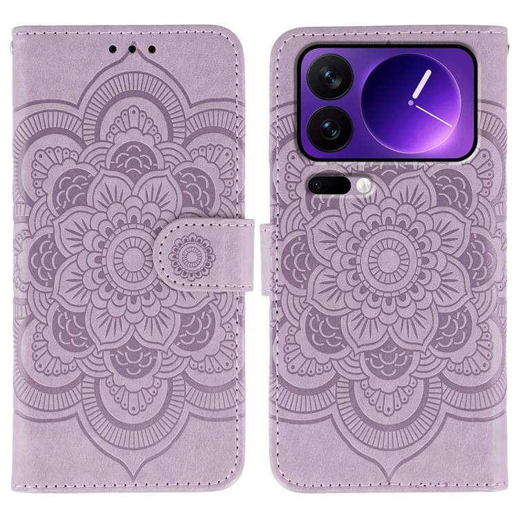 Sun Mandala Embossing Pattern Phone Leather Case, For Xiaomi 17 Pro, For Xiaomi 17, For Xiaomi 15T Pro 5G, For Xiaomi 15T 5G, For Xiaomi Poco F7 Ultra / Redmi K80 Pro, For Xiaomi Poco F7 Pro / Redmi K80