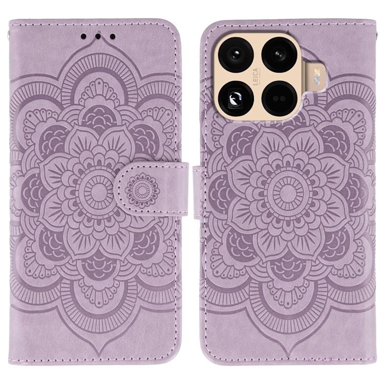 Sun Mandala Embossing Pattern Phone Leather Case, For Xiaomi 17 Pro, For Xiaomi 17, For Xiaomi 15T Pro 5G, For Xiaomi 15T 5G, For Xiaomi Poco F7 Ultra / Redmi K80 Pro, For Xiaomi Poco F7 Pro / Redmi K80