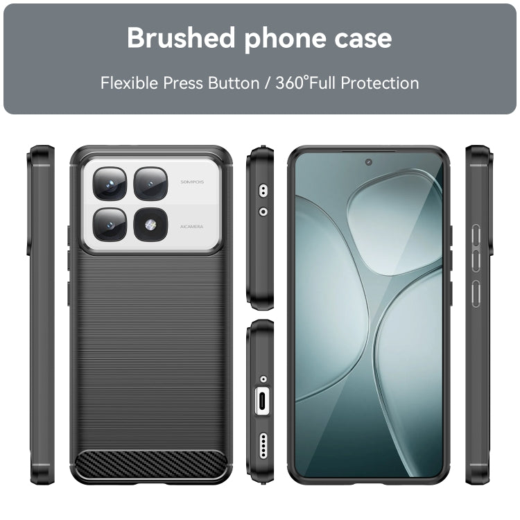Carbon Fiber Brushed Texture TPU Phone Case, For Xiaomi 14T Pro, For Xiaomi 14 Civi, For Xiaomi Civi 4 Pro