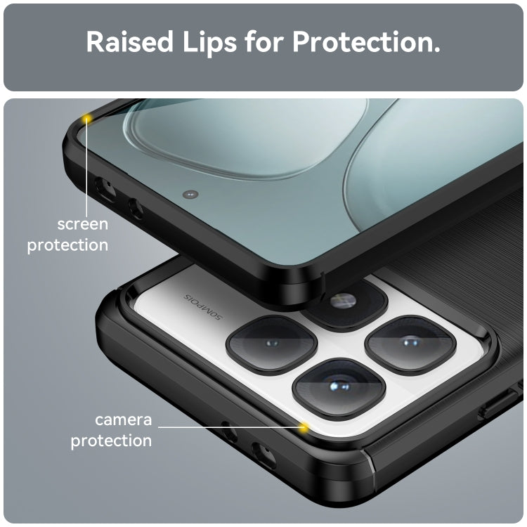 Carbon Fiber Brushed Texture TPU Phone Case, For Xiaomi 14T Pro, For Xiaomi 14 Civi, For Xiaomi Civi 4 Pro