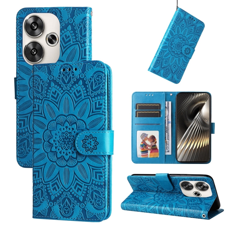 Embossed Sunflower Leather Phone Case, For Xiaomi 15T 5G, For Xiaomi 15 Ultra, For Xiaomi 15 Pro, For Xiaomi 15, For Xiaomi 14T Pro, For Xiaomi 14T, For Xiaomi Poco F6