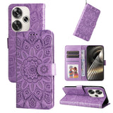 Embossed Sunflower Leather Phone Case, For Xiaomi 15T 5G, For Xiaomi 15 Ultra, For Xiaomi 15 Pro, For Xiaomi 15, For Xiaomi 14T Pro, For Xiaomi 14T, For Xiaomi Poco F6