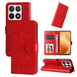 Embossed Sunflower Leather Phone Case, For Xiaomi 15T 5G, For Xiaomi 15 Ultra, For Xiaomi 15 Pro, For Xiaomi 15, For Xiaomi 14T Pro, For Xiaomi 14T, For Xiaomi Poco F6