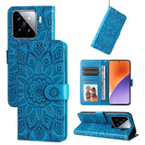 Embossed Sunflower Leather Phone Case, For Xiaomi 15T 5G, For Xiaomi 15 Ultra, For Xiaomi 15 Pro, For Xiaomi 15, For Xiaomi 14T Pro, For Xiaomi 14T, For Xiaomi Poco F6