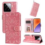 Embossed Sunflower Leather Phone Case, For Xiaomi 15T 5G, For Xiaomi 15 Ultra, For Xiaomi 15 Pro, For Xiaomi 15, For Xiaomi 14T Pro, For Xiaomi 14T, For Xiaomi Poco F6