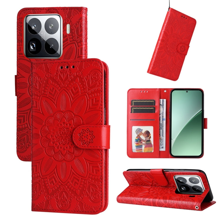 Embossed Sunflower Leather Phone Case, For Xiaomi 15T Pro 5G, For Xiaomi 15T 5G, For Xiaomi 15 Ultra, For Xiaomi 15 Pro, For Xiaomi 15, For Xiaomi 14T Pro, For Xiaomi 14T, For Xiaomi Poco F6