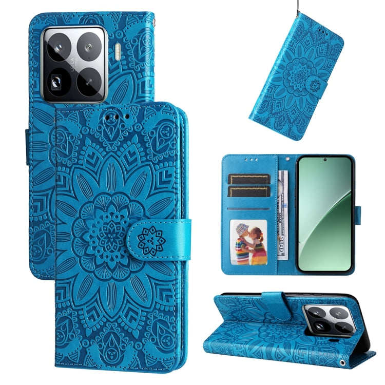 Embossed Sunflower Leather Phone Case, For Xiaomi 15T Pro 5G, For Xiaomi 15T 5G, For Xiaomi 15 Ultra, For Xiaomi 15 Pro, For Xiaomi 15, For Xiaomi 14T Pro, For Xiaomi 14T, For Xiaomi Poco F6