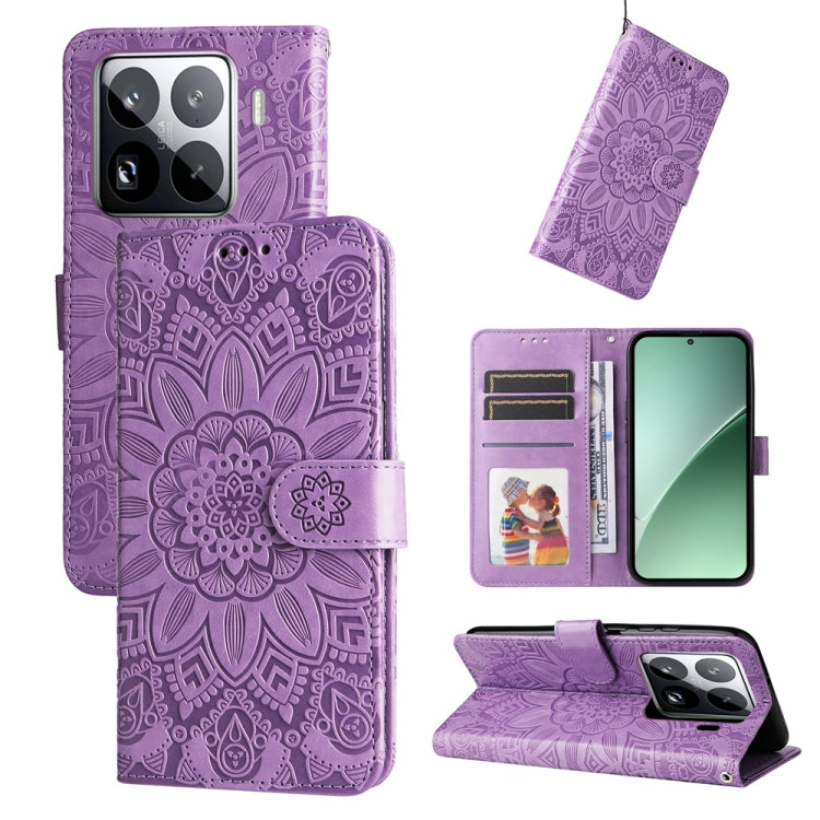 Embossed Sunflower Leather Phone Case, For Xiaomi 15T Pro 5G, For Xiaomi 15T 5G, For Xiaomi 15 Ultra, For Xiaomi 15 Pro, For Xiaomi 15, For Xiaomi 14T Pro, For Xiaomi 14T, For Xiaomi Poco F6