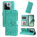 Embossed Sunflower Leather Phone Case, For Xiaomi 15T 5G, For Xiaomi 15 Ultra, For Xiaomi 15 Pro, For Xiaomi 15, For Xiaomi 14T Pro, For Xiaomi 14T, For Xiaomi Poco F6