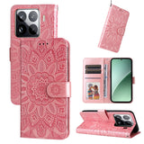 Embossed Sunflower Leather Phone Case, For Xiaomi 15T 5G, For Xiaomi 15 Ultra, For Xiaomi 15 Pro, For Xiaomi 15, For Xiaomi 14T Pro, For Xiaomi 14T, For Xiaomi Poco F6