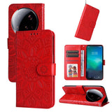Embossed Sunflower Leather Phone Case, For Xiaomi 15T Pro 5G, For Xiaomi 15T 5G, For Xiaomi 15 Ultra, For Xiaomi 15 Pro, For Xiaomi 15, For Xiaomi 14T Pro, For Xiaomi 14T, For Xiaomi Poco F6
