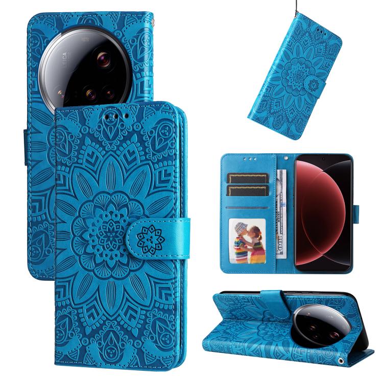Embossed Sunflower Leather Phone Case, For Xiaomi 15T Pro 5G, For Xiaomi 15T 5G, For Xiaomi 15 Ultra, For Xiaomi 15 Pro, For Xiaomi 15, For Xiaomi 14T Pro, For Xiaomi 14T, For Xiaomi Poco F6
