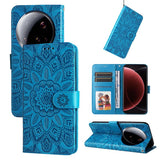 Embossed Sunflower Leather Phone Case, For Xiaomi 15T Pro 5G, For Xiaomi 15T 5G, For Xiaomi 15 Ultra, For Xiaomi 15 Pro, For Xiaomi 15, For Xiaomi 14T Pro, For Xiaomi 14T, For Xiaomi Poco F6