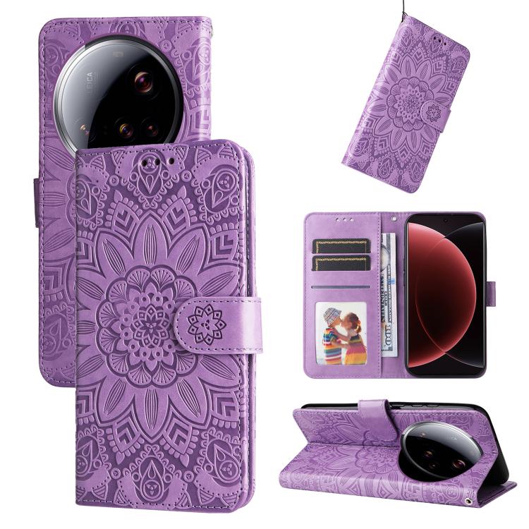 Embossed Sunflower Leather Phone Case, For Xiaomi 15T Pro 5G, For Xiaomi 15T 5G, For Xiaomi 15 Ultra, For Xiaomi 15 Pro, For Xiaomi 15, For Xiaomi 14T Pro, For Xiaomi 14T, For Xiaomi Poco F6