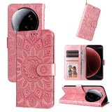 Embossed Sunflower Leather Phone Case, For Xiaomi 15T Pro 5G, For Xiaomi 15T 5G, For Xiaomi 15 Ultra, For Xiaomi 15 Pro, For Xiaomi 15, For Xiaomi 14T Pro, For Xiaomi 14T, For Xiaomi Poco F6