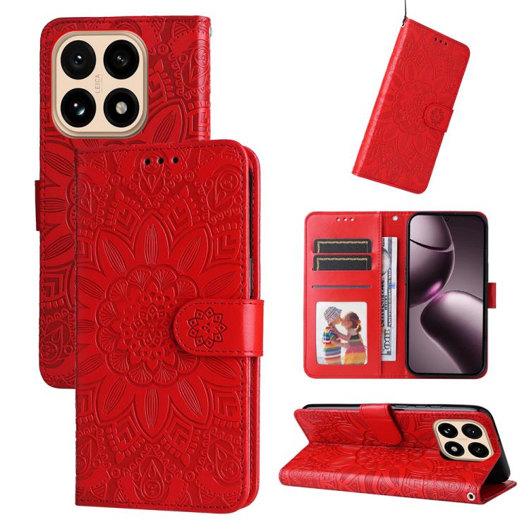 Embossed Sunflower Leather Phone Case, For Xiaomi 15T Pro 5G, For Xiaomi 15T 5G, For Xiaomi 15 Ultra, For Xiaomi 15 Pro, For Xiaomi 15, For Xiaomi 14T Pro, For Xiaomi 14T, For Xiaomi Poco F6