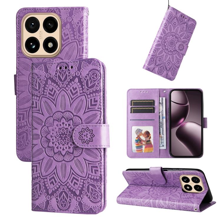 Embossed Sunflower Leather Phone Case, For Xiaomi 15T Pro 5G, For Xiaomi 15T 5G, For Xiaomi 15 Ultra, For Xiaomi 15 Pro, For Xiaomi 15, For Xiaomi 14T Pro, For Xiaomi 14T, For Xiaomi Poco F6