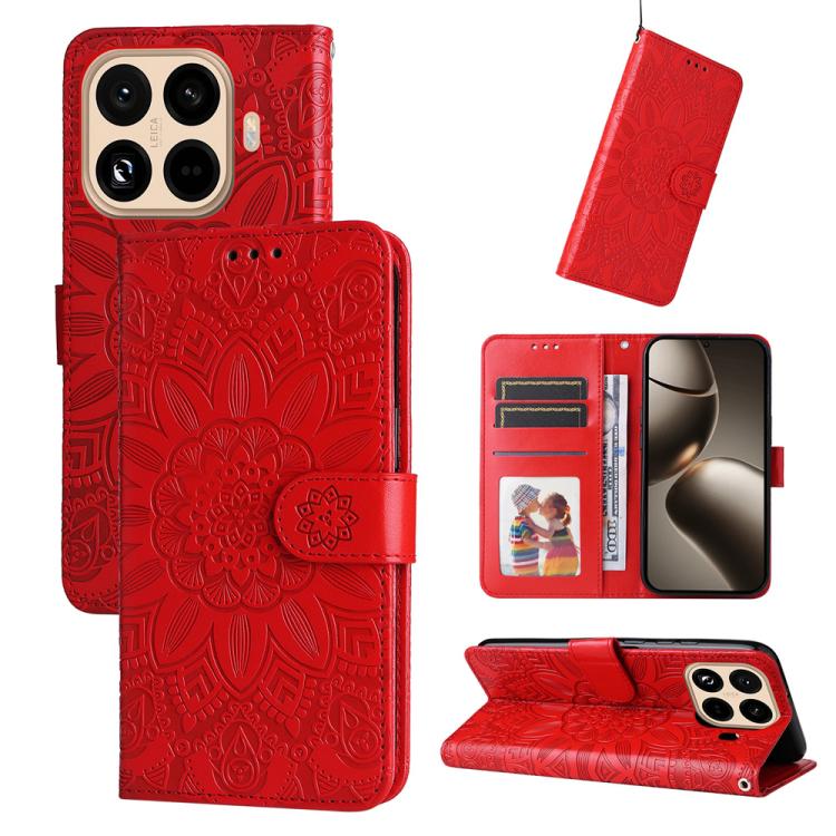 Embossed Sunflower Leather Phone Case, For Xiaomi 15T Pro 5G, For Xiaomi 15T 5G, For Xiaomi 15 Ultra, For Xiaomi 15 Pro, For Xiaomi 15, For Xiaomi 14T Pro, For Xiaomi 14T, For Xiaomi Poco F6