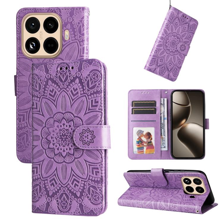 Embossed Sunflower Leather Phone Case, For Xiaomi 15T Pro 5G, For Xiaomi 15T 5G, For Xiaomi 15 Ultra, For Xiaomi 15 Pro, For Xiaomi 15, For Xiaomi 14T Pro, For Xiaomi 14T, For Xiaomi Poco F6