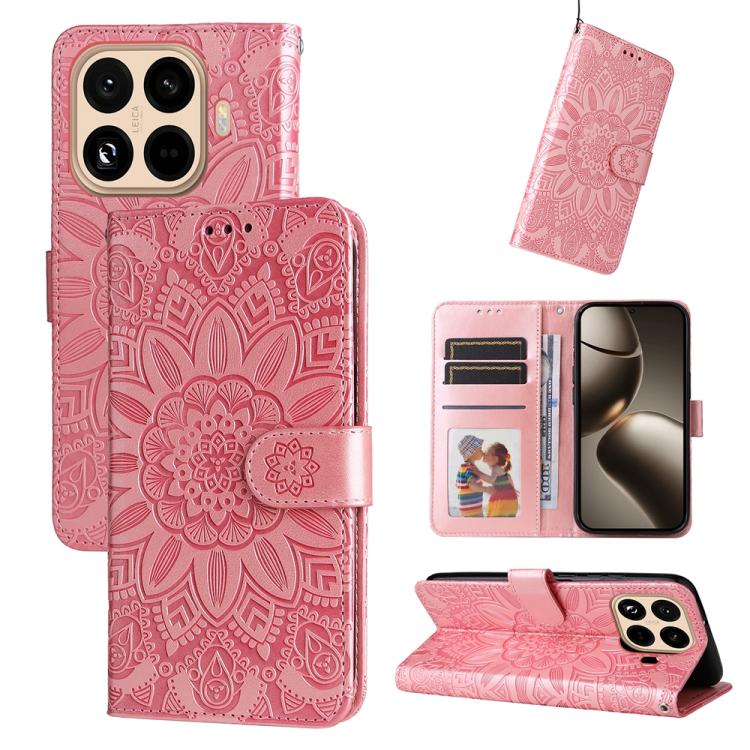 Embossed Sunflower Leather Phone Case, For Xiaomi 15T Pro 5G, For Xiaomi 15T 5G, For Xiaomi 15 Ultra, For Xiaomi 15 Pro, For Xiaomi 15, For Xiaomi 14T Pro, For Xiaomi 14T, For Xiaomi Poco F6