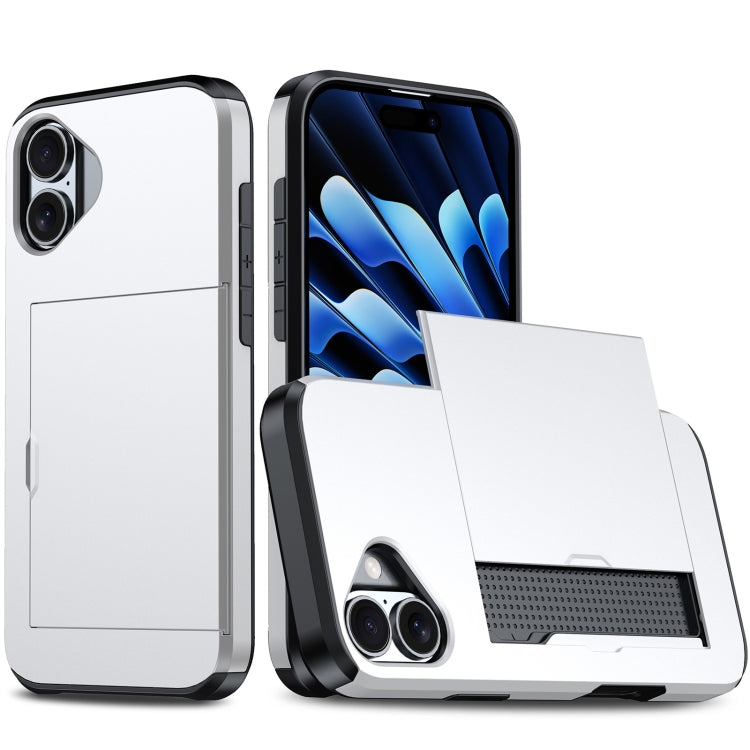 Shockproof Armor Phone Case with Card Slot, For iPhone 16 Pro Max, For iPhone 16 Pro, For iPhone 16 Plus, For iPhone 16