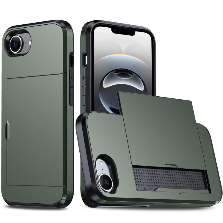Shockproof Armor Phone Case with Card Slot, For iPhone 17e / 16e, For iPhone 17 Pro Max, For iPhone 17 Pro, For iPhone 17