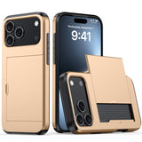 Shockproof Armor Phone Case with Card Slot, For iPhone 17e / 16e, For iPhone 17 Pro Max, For iPhone 17 Pro, For iPhone 17