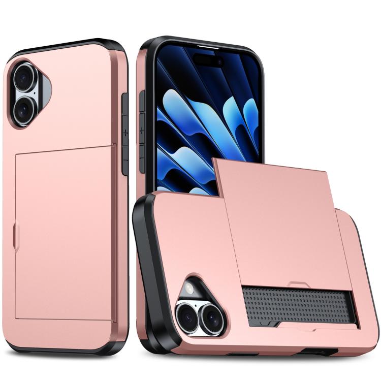 Shockproof Armor Phone Case with Card Slot, For iPhone 18, For iPhone 18 Pro, For iPhone 18 Pro Max, For iPhone 17e / 16e
