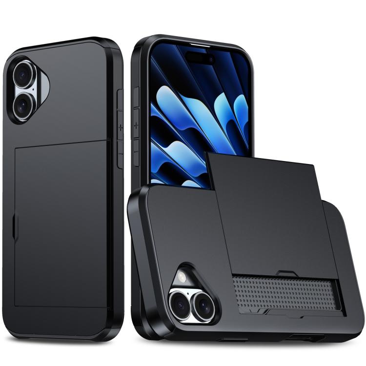 Shockproof Armor Phone Case with Card Slot, For iPhone 18, For iPhone 18 Pro, For iPhone 18 Pro Max, For iPhone 17e / 16e