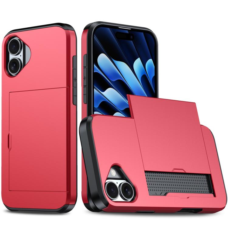 Shockproof Armor Phone Case with Card Slot, For iPhone 18, For iPhone 18 Pro, For iPhone 18 Pro Max, For iPhone 17e / 16e